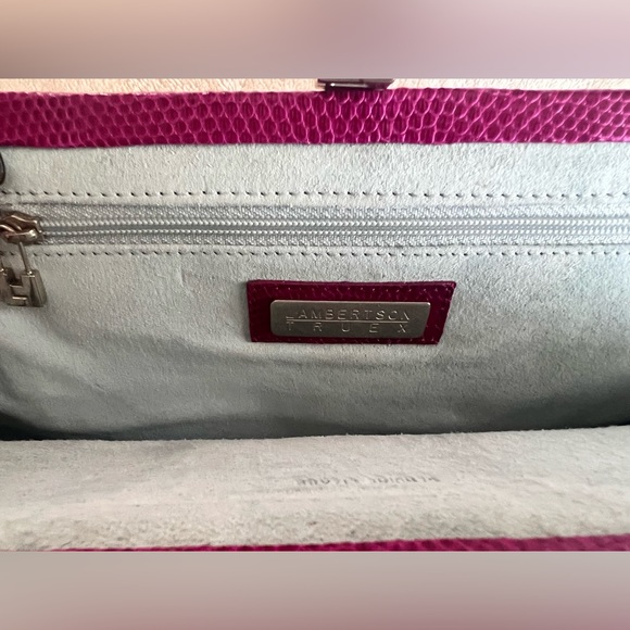 Lambertson Truex Orchid Pink Exotic Skin Genuine Lizard Clutch w/tag $1990 - Picture 7 of 11